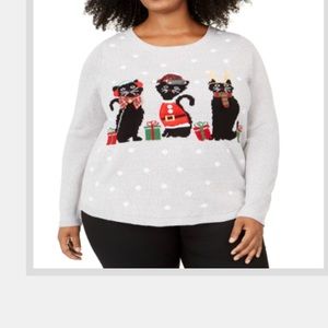 Karen Scott holiday cat sweater sz 2XL